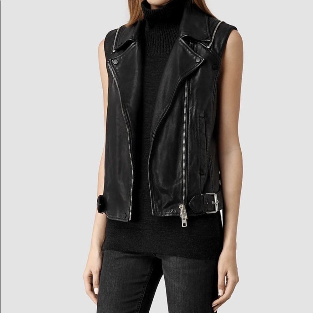 All Saints Range Biker Leather Jacket - like new! - Picture 2 of 6